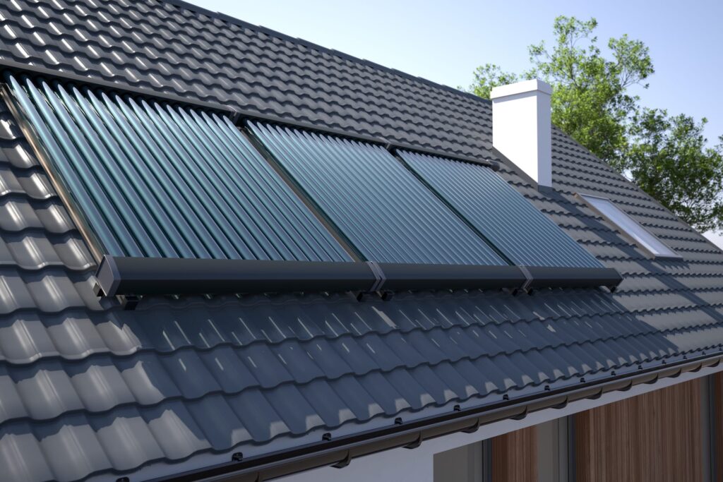 Solar water heater on the roof